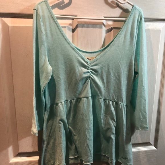 Mint green Hollister 3/4 sleeve top - Picture 1 of 2